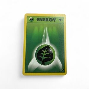 1st Edition Vintage 90s Grass Energy Pokemon Trading Card